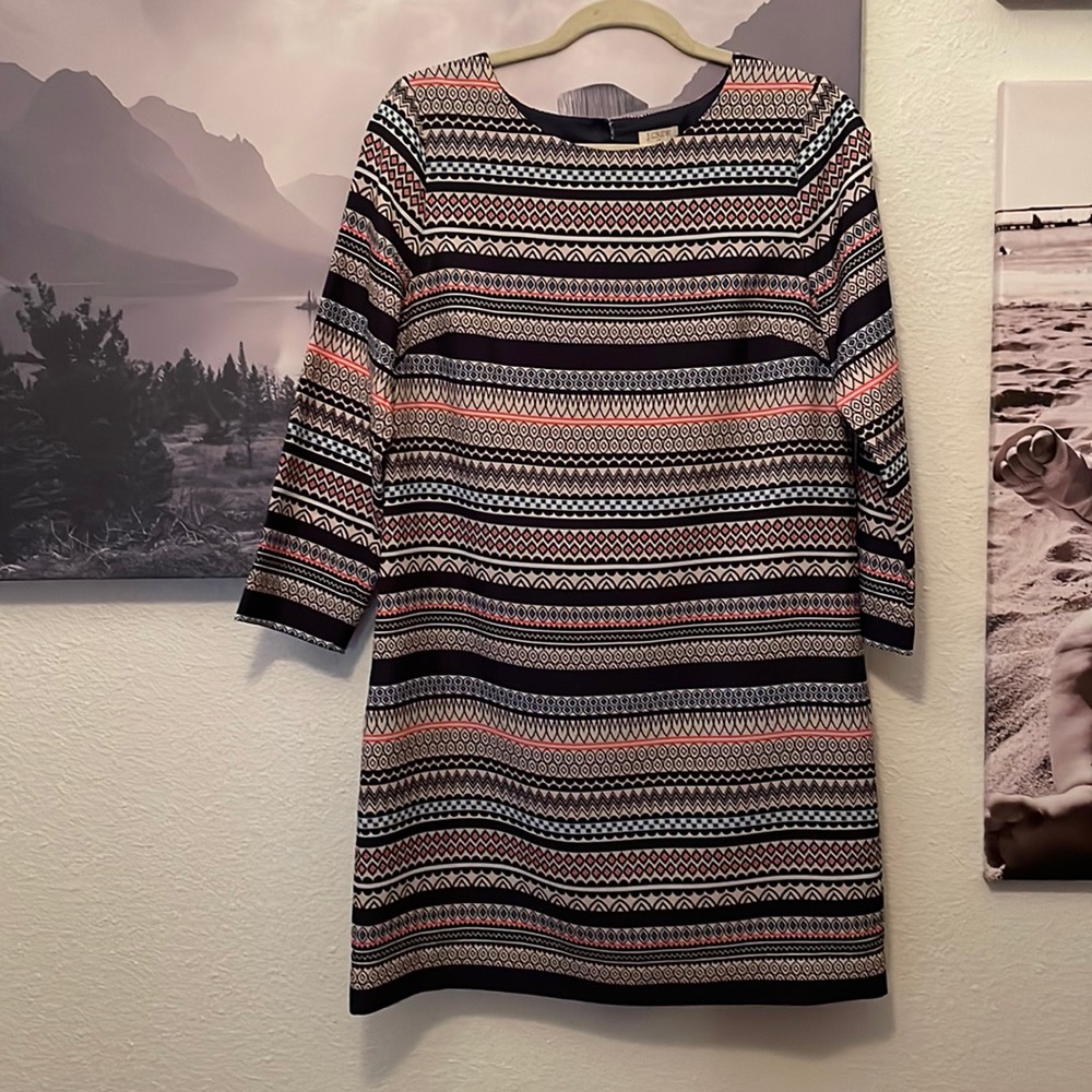 J crew shift dress, 3/4 sleeves